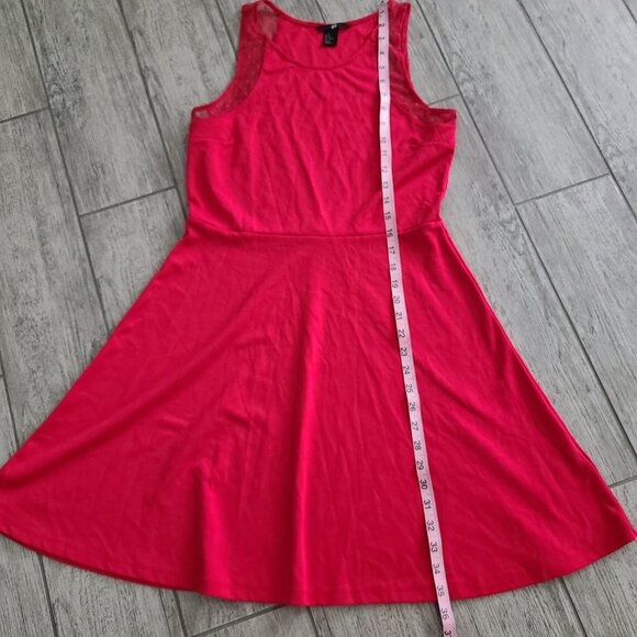H&M women's simple red sleeveless a-line dress size medium - Picture 6 of 11
